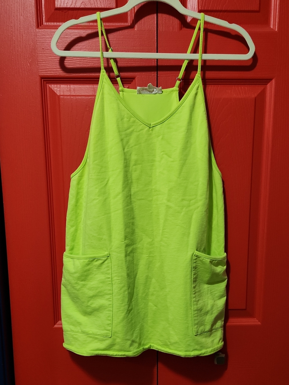 Sz M Listicle Neon Lime Green Dress W/ Shorts Underneath